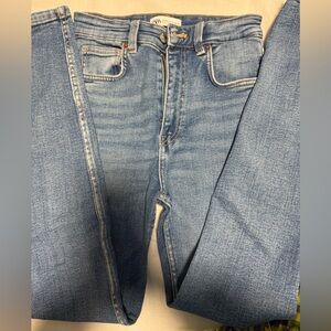 Zara High Rise Light Blue Skinny Jeans